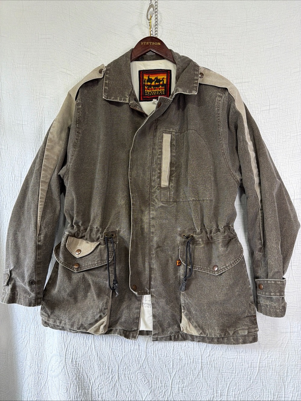 Vintage Canvas Chore Coat Barn Jacket Mens Small Kakadu Trader Australian Made S